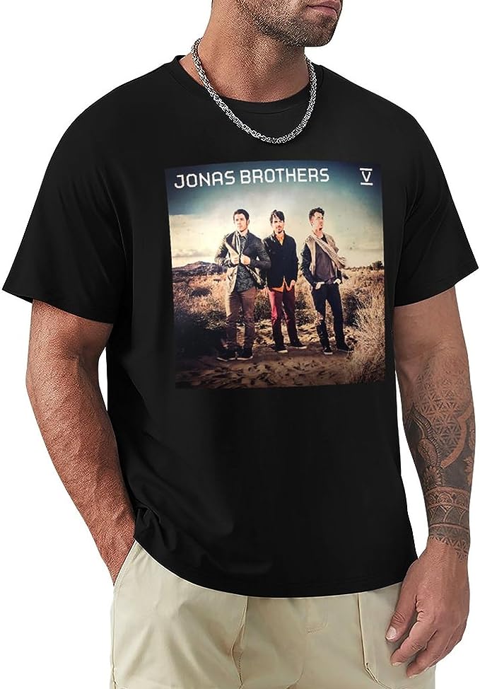 T Shirt Men Short Sleeve Round Neck Fashion Cotton Tee, Jonas Brothers Shirt