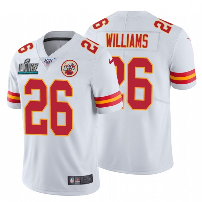 Men’S Damien Williams Kansas City Chiefs White Super Bowl Liv White Vapor Limited Jersey – All Stitched, Embroidery