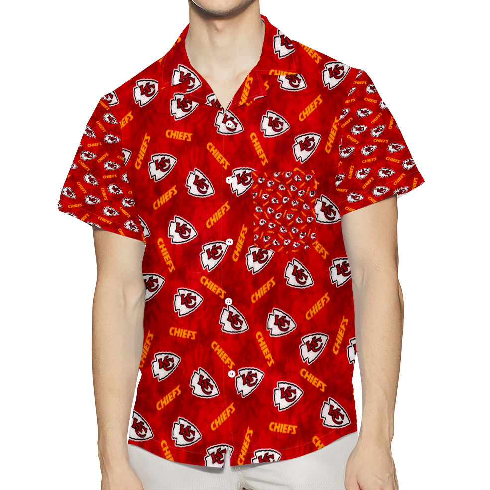 Kansas City Chiefs Emblem V11 3D All Over Print Summer Beach Hawaiian Shirt With Pocket