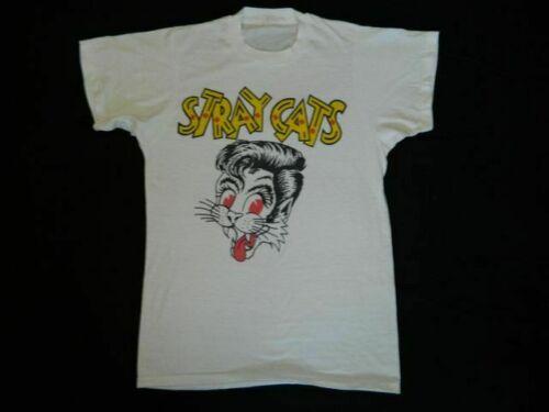 Vintage STRAY CATS 1981 Concert REPRINT GILDAN 100% Cotton T Shirt Mens