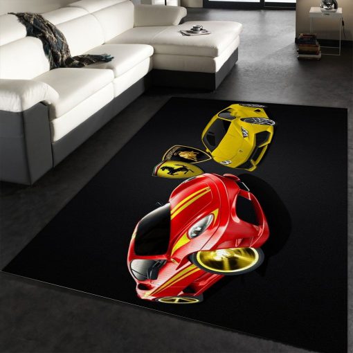 Ferrari Ghini Rug All Over Print Logo Custom Area Rug Carpet Full Sizes Home Living Rug Carpet Decor