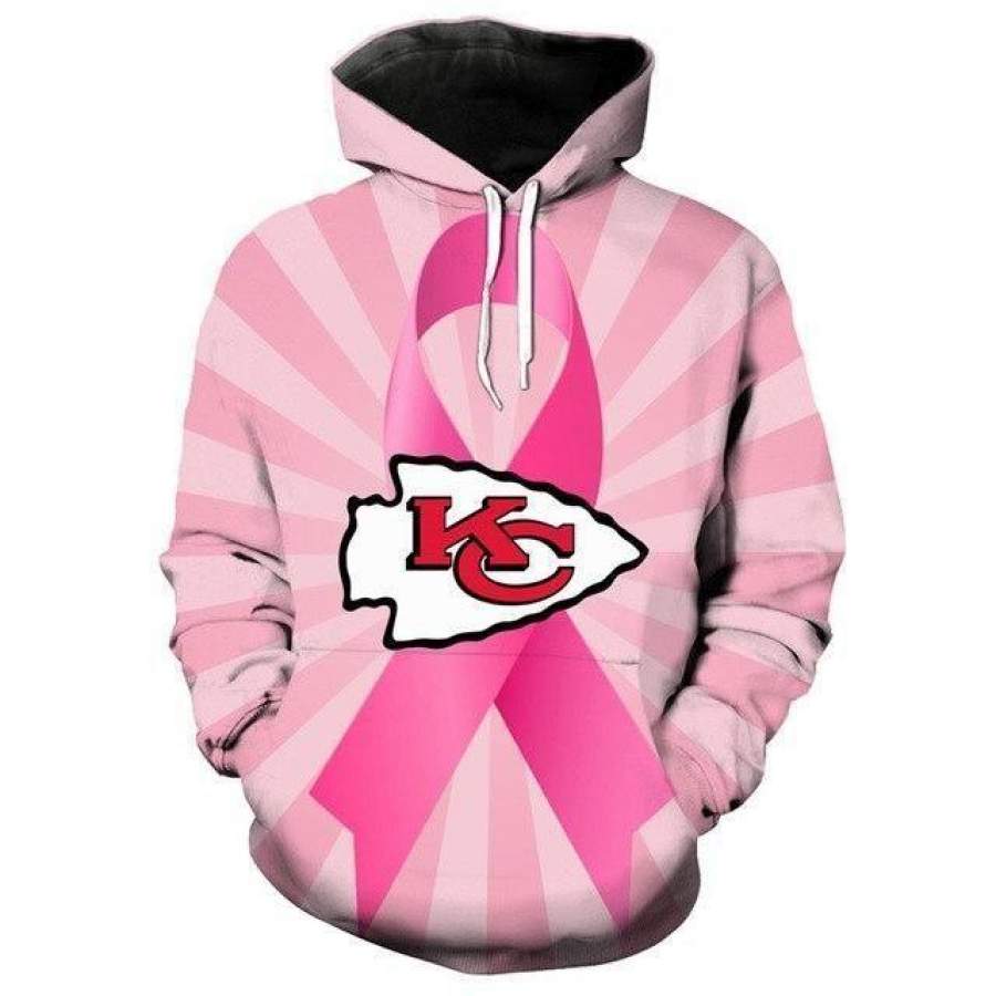 Tackle Cancer Kansas City Chiefs Hoodie Unisex 3D All Over Print