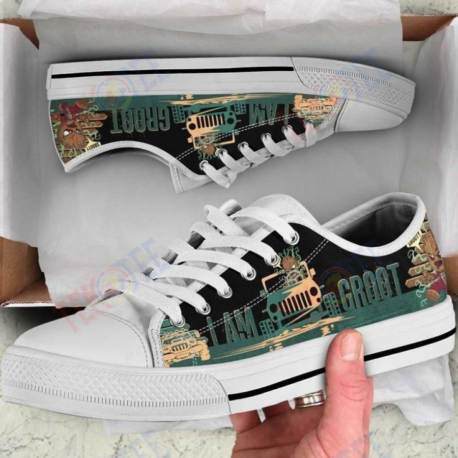 Mens Womens Jeep Groot Low Top Shoes Custom Print Footwear Converse Sneakers TMT466