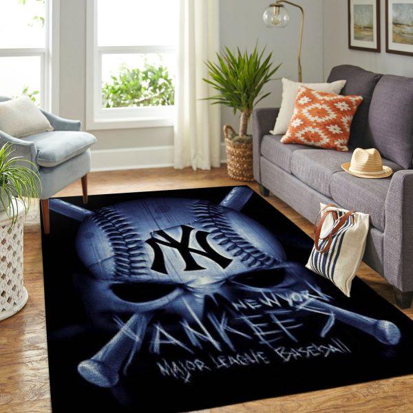 York Yankees Skull Home Decor Rectangle Area Rug