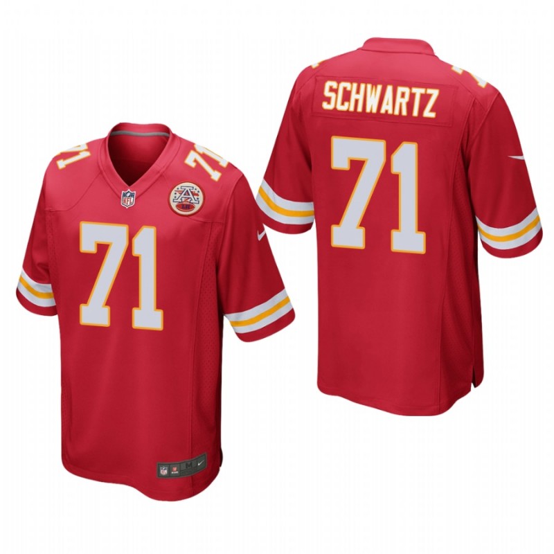 Kansas City Chiefs Mitchell Schwartz #71 Red Game Jersey – All Stitched, Embroidery