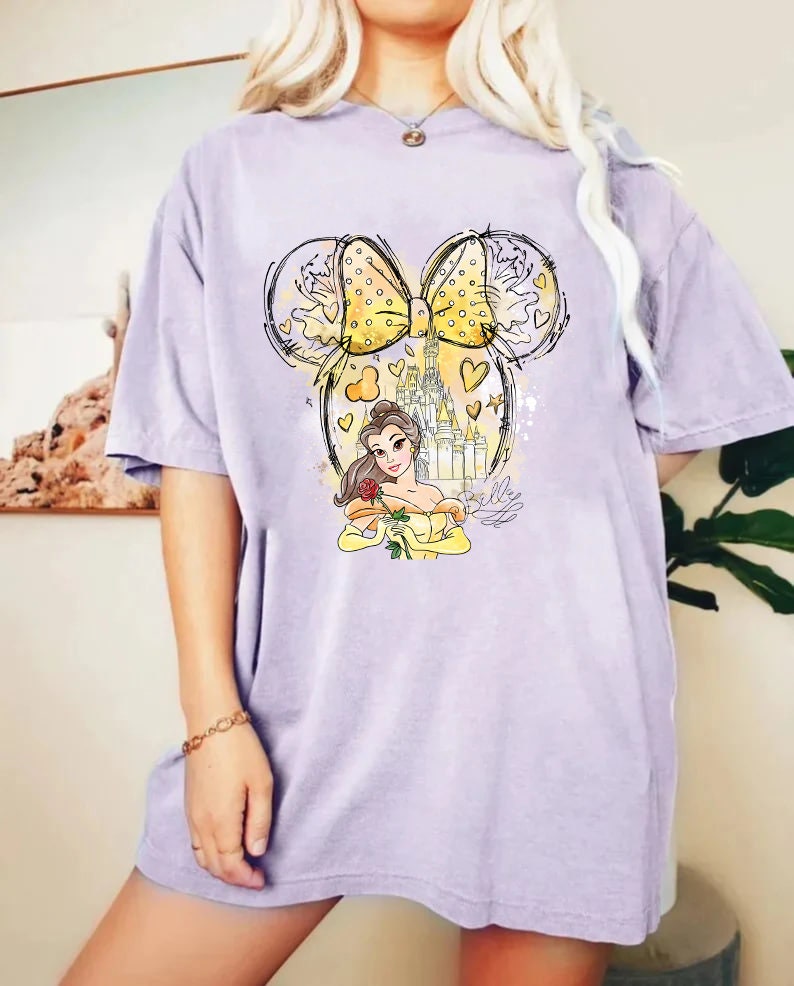 Comfort Colors® Princess Belle Shirt, Disney Princess Shirt, Watercolor ...