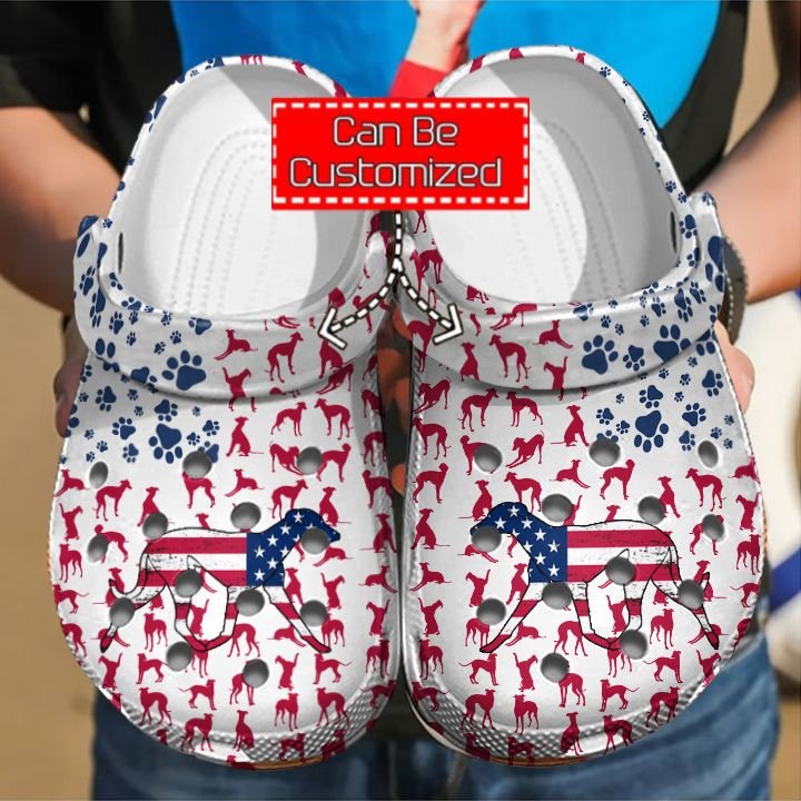 Animal Print Crocs – Doberman American Flag Clog Shoes