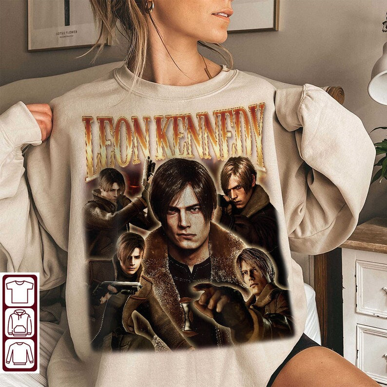 Leon Kennedy 90S Vintage Sweatshirt, Leon Kennedy Shirt, Leon Kennedy Tee, Resident Evil 4 Tee, Resident Evil 4 Merch, Resident Evil 4