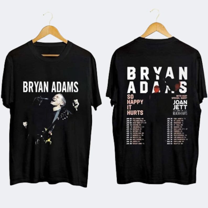 Bryan Adams Tour 2023 T-Shirt, So Happy Hurts Tour, Vintage Bryan Adams Shirt, 1985 Bryan Adams Shirt