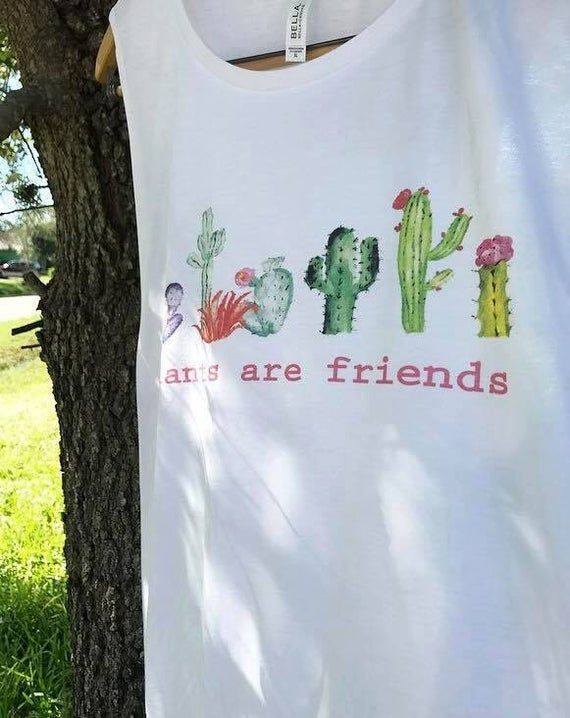 Plants Are Friends Muscle Tank Plant Based Shirt Cactus Plant Tank Tumblr Hispter Slogan Shirts Animals Are Friends Vegan Shirt