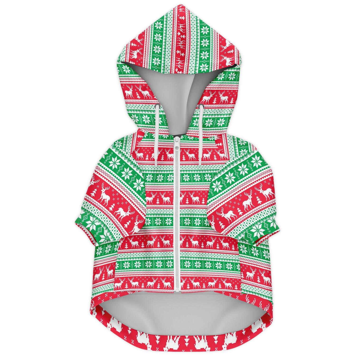 Zip-Up Dog Hoodie – Christmas