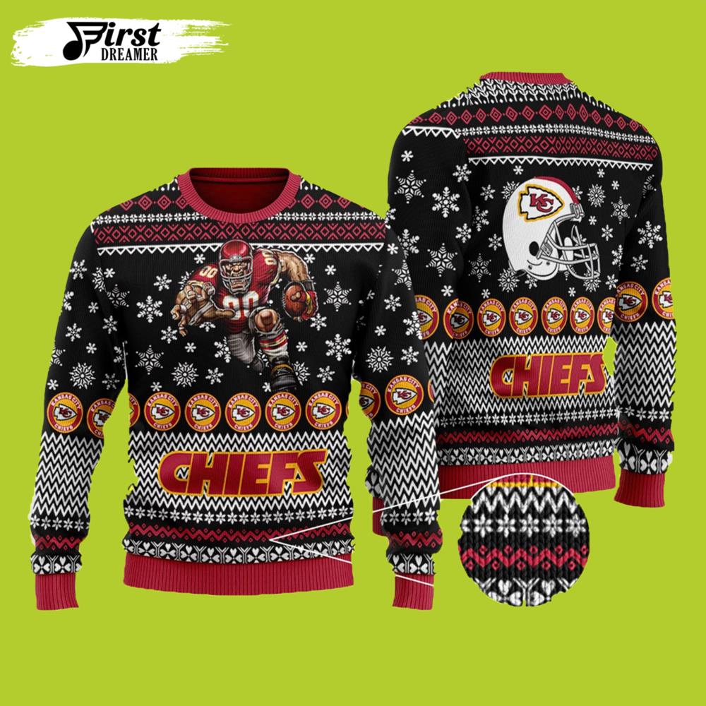 Sports Football Team Kansas City Chiefs Gift For Fan Ugly Wool Sweater Christmas