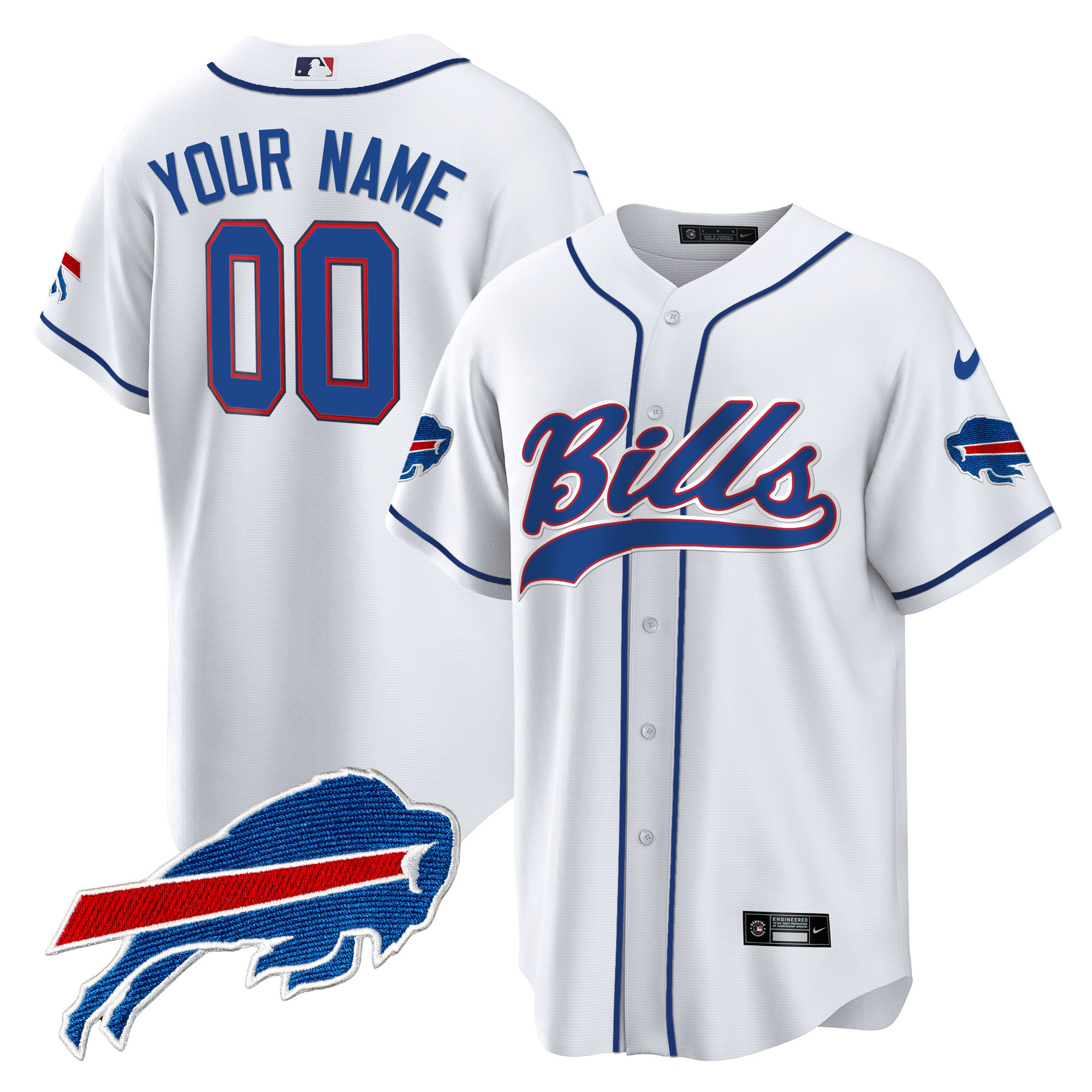 Buffalo Bills Baseball Custom Jersey – All Stitched