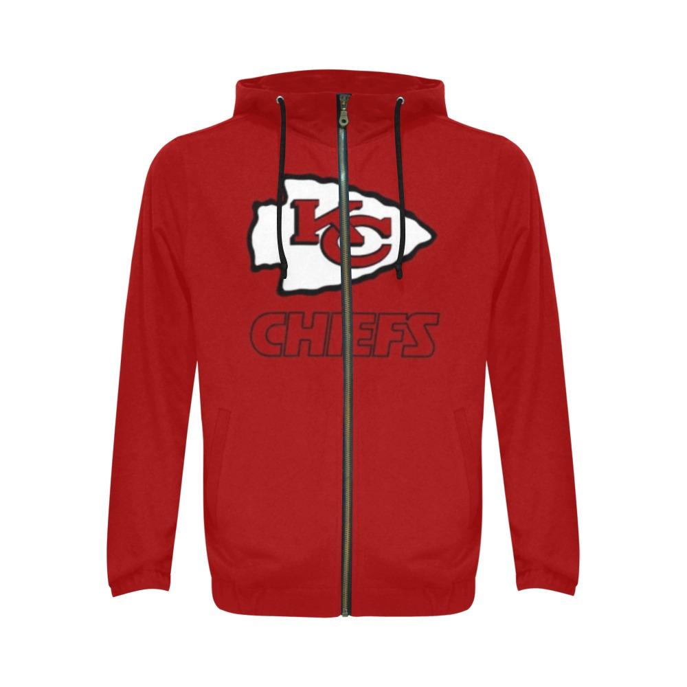 Kansas City Chiefs All Over Print Full Zip Hoodie For Men