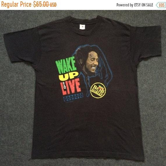 Vintage Bob Marley Wake Up Live Reggae 90S Tour Promo Rare Shirt