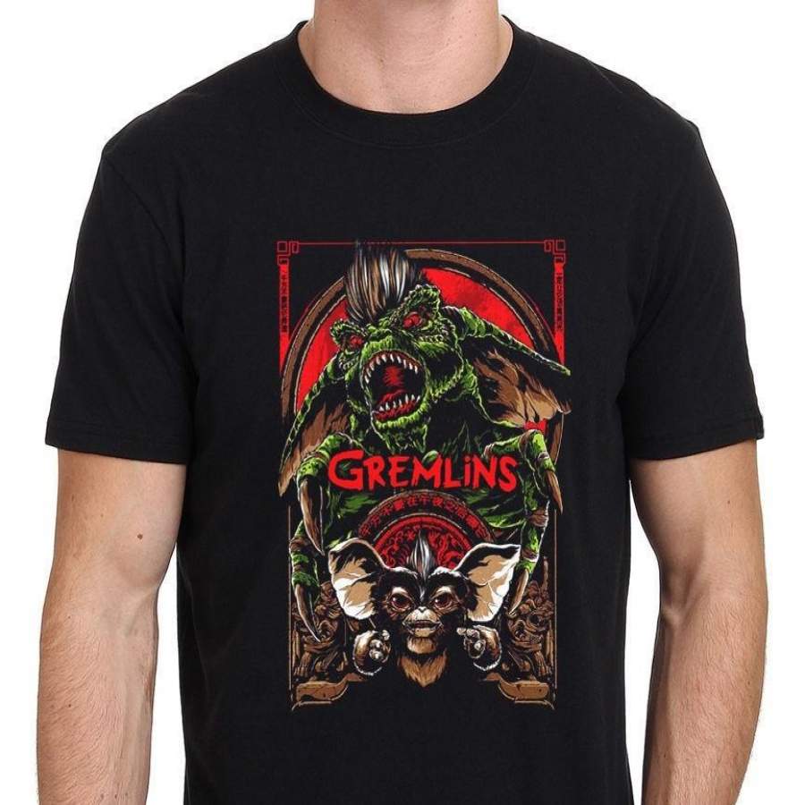 Gremlins Vintage Movie Poster Mens Cotton Short Sleeve T-Shirt