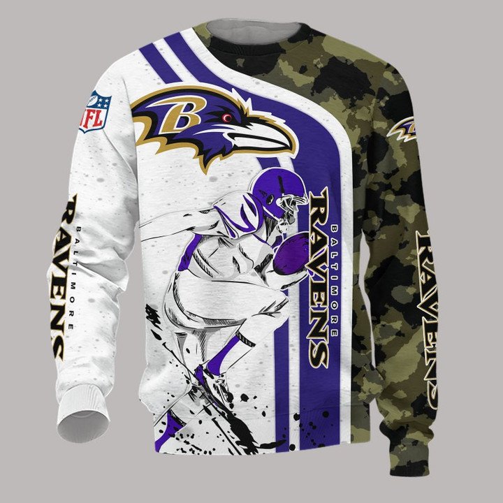 Baltimore Ravens White Purple Camo Gift For Fan Ugly Wool Sweater Christmas