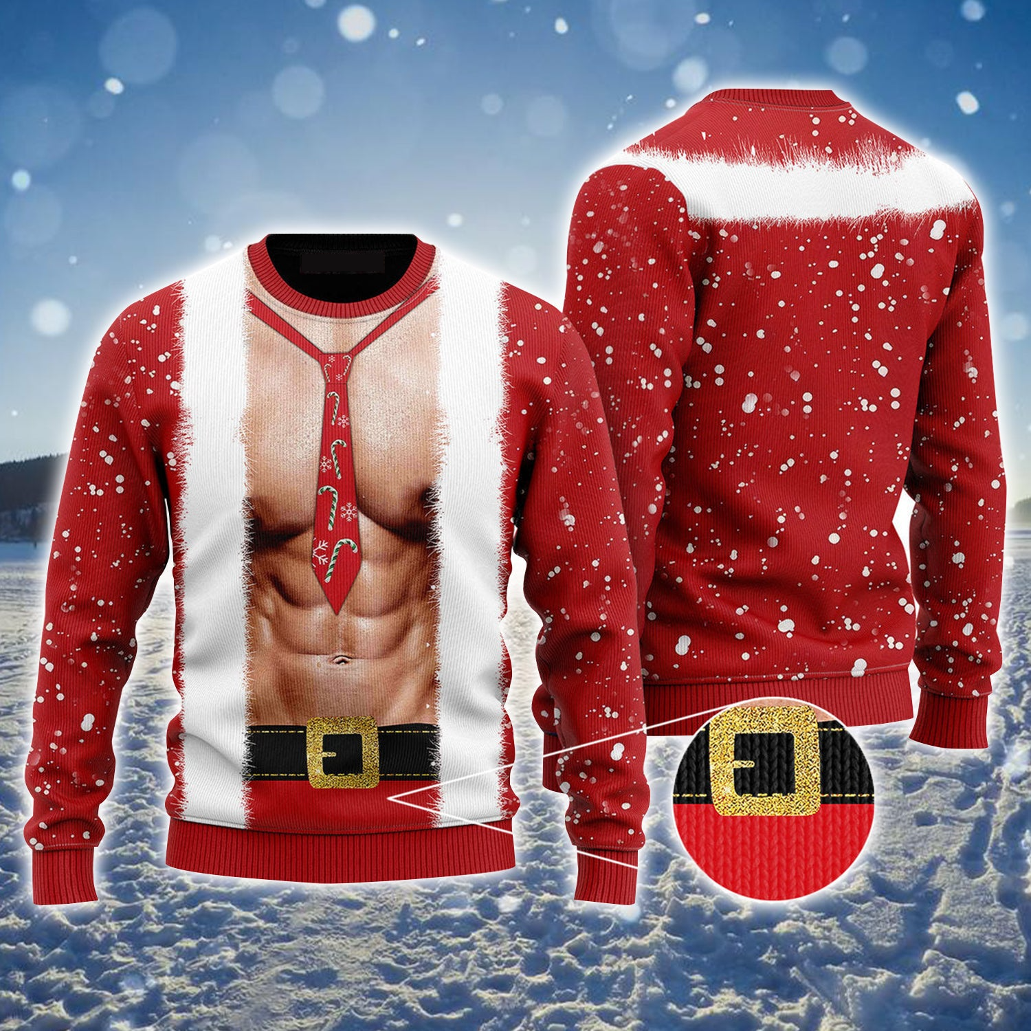 Santa Body Ugly Christmas Sweater, Snowflakes Christmas Ugly Sweater, Perfect Shirt For Christmas