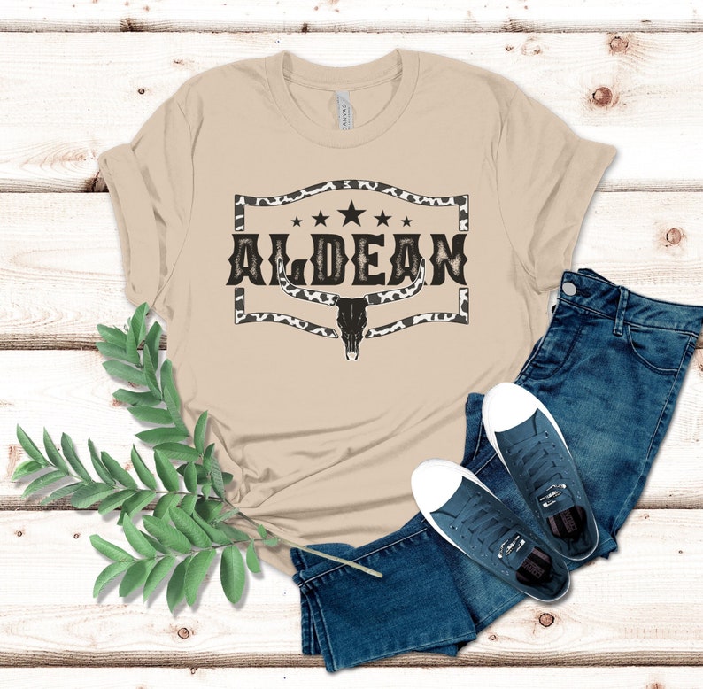 Jason Aldean Bull Skull Western Country T-Shirt Southern Western Tee Cow Print Cow Bull Skull Cowgirl Trendy Shirt