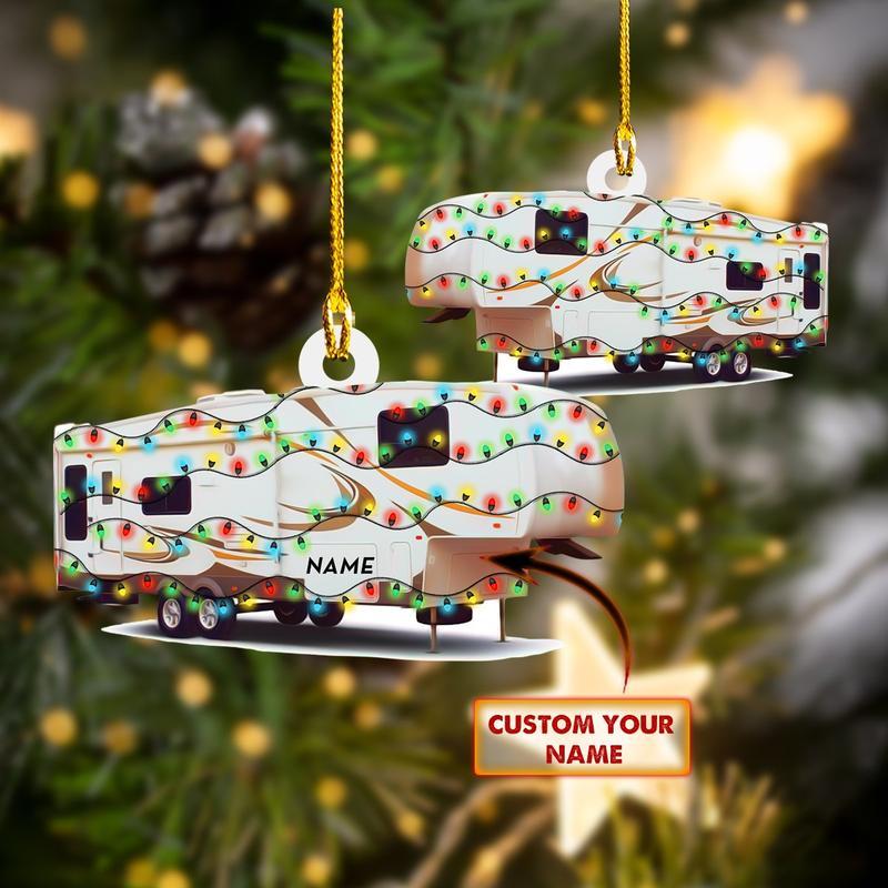 Camping Car Custom Name Shaped Ornament