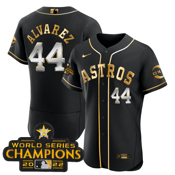 Yordan Álvarez Houston Astros Black Gold Rush Jersey – All Stitched