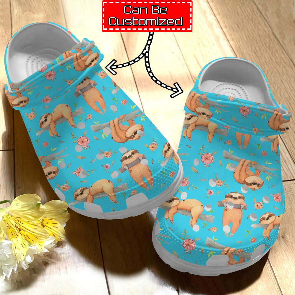 Animal Print Crocs – Personalized Cute Sloth Pattern Clog Shoes For Men And Women