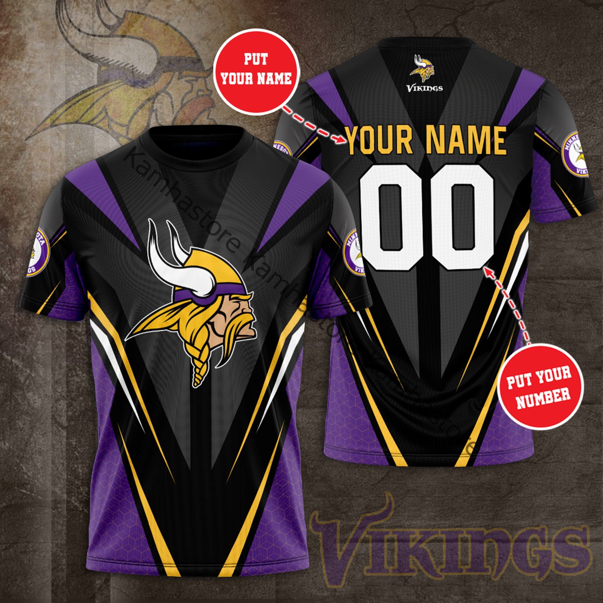 Minnesota Vikings All Over Print Shirt Minnesota Vikings Full