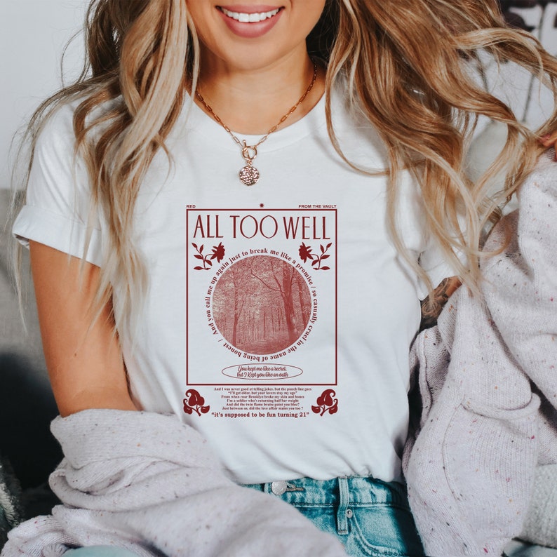 All Too Well Shirt, Red Taylor’S Version, Taylor Swiftie Merch Red Embroidered, Reputation Merch, Cowboy Like Me, Folklore Merch