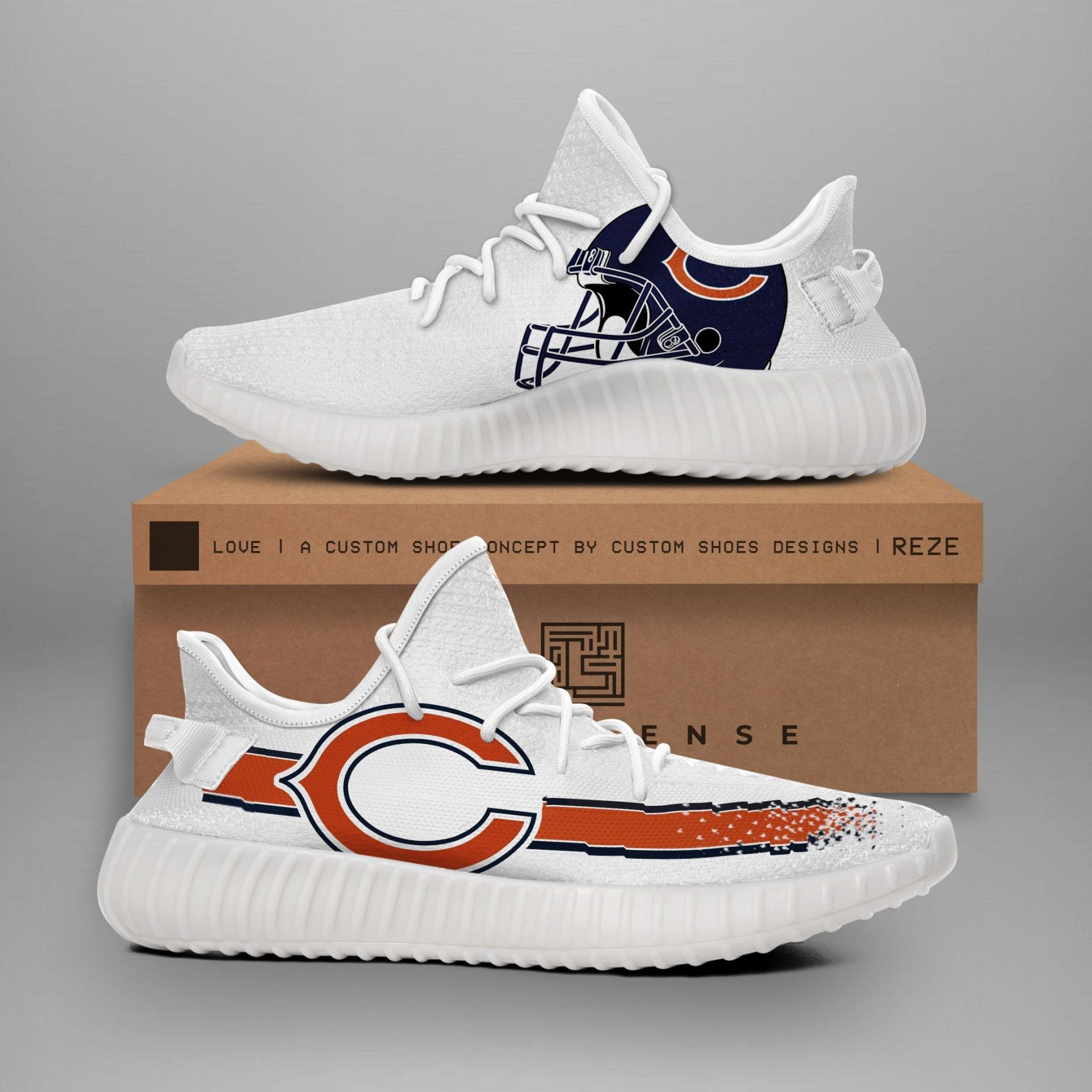 Yeezy Shoes Nfl Chicago Bears Trending Gift For Fan Yeezy Boost Sneakers V3