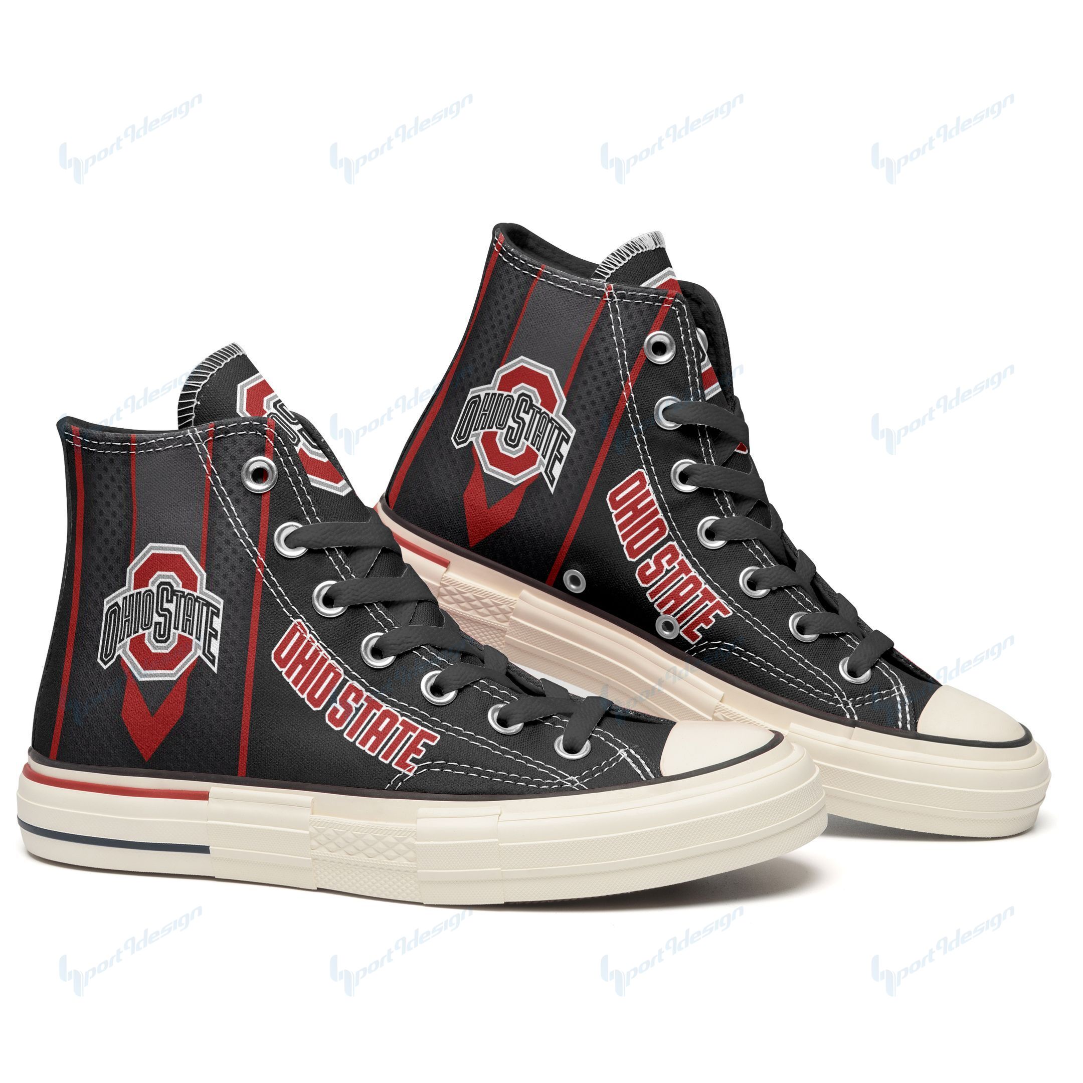 Ohio State Buckeyes New High Top Canvas Shoes 17