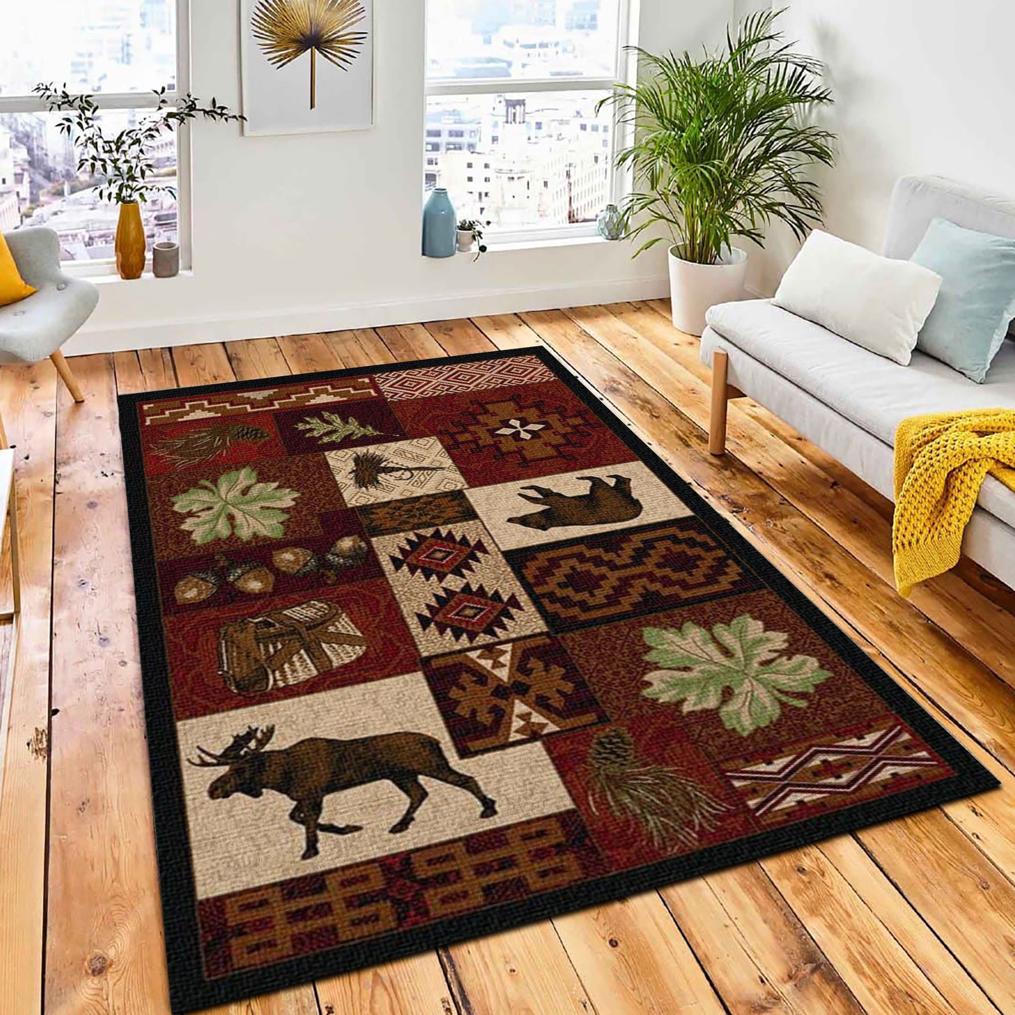 Woodland Creek Nature Rug Rustic Cabin & Lodge Area Rug Home Decor Rug