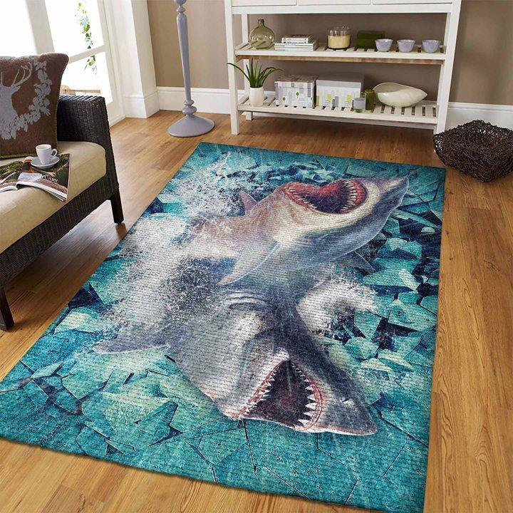 3D Shark Area Rug / Animal Print Floor Decor 190908