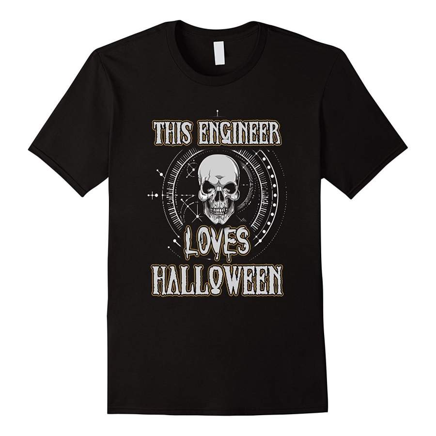 This Engineer Loves Halloween T-Shirt Men’S Sports T Shirt Short Sleeve T-Shirt