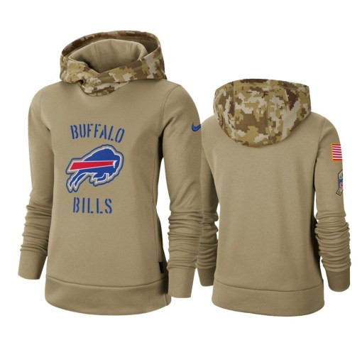 Buffalo Bills Khaki 2019 Salute To Service Therma Pullover Hoodie