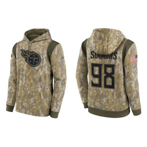 Jeffery Simmons Tennessee Titans Camo 2021 Salute To Service Veterans Day Therma Pullover Hoodie