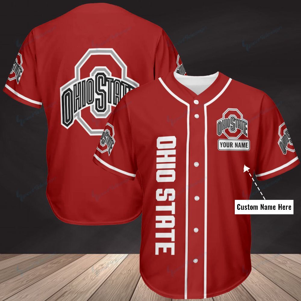 Ohio State Buckeyes Personalized Baseball Jersey 345