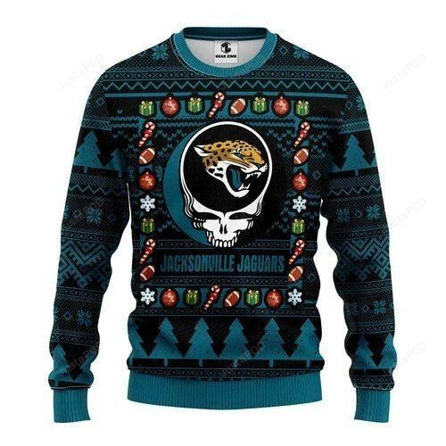 Jacksonville Jaguars Grateful Dead Christmas Ugly Sweater