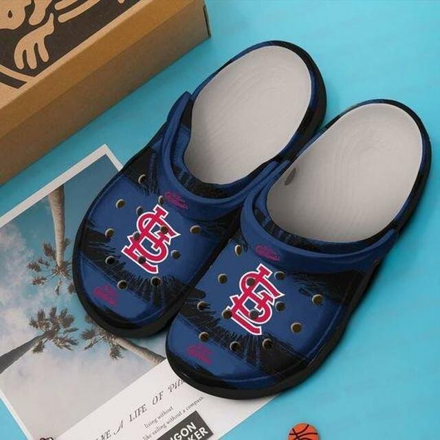 St. Louis Cardinals On Navy Blue Crocss Crocband Clog Comfortable Water Shoes