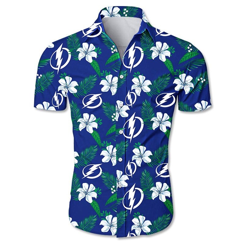 Tampa Bay Lightning Hawaiian Shirt Tropical Flower Summer TXTrend Shop