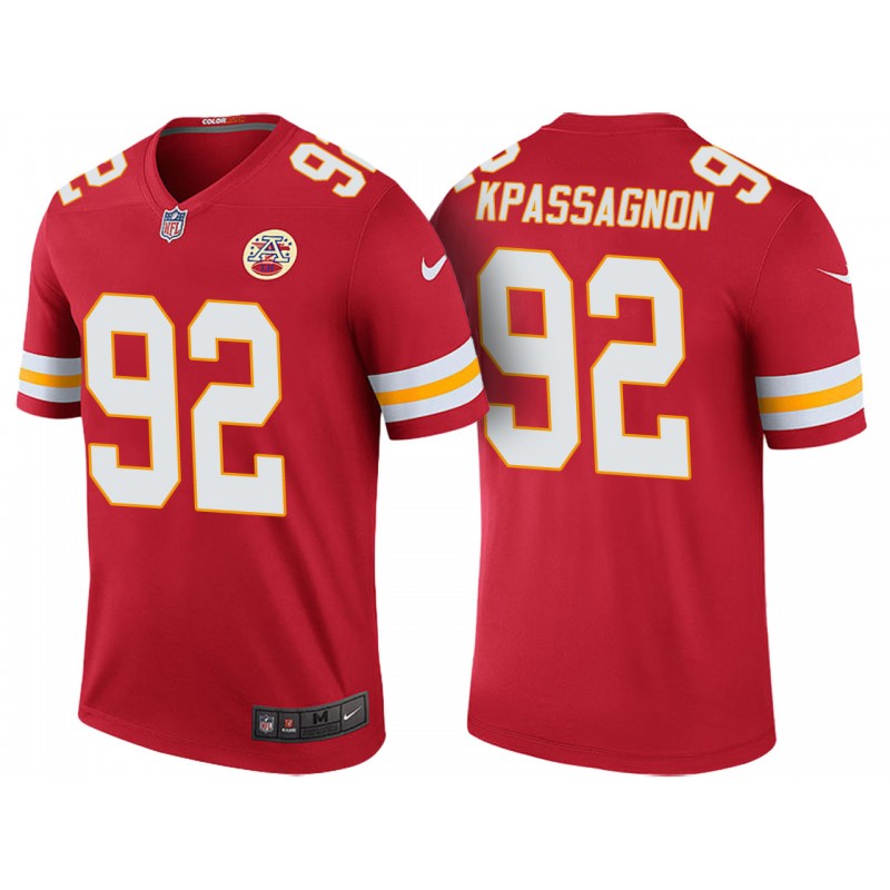 Men’S Tanoh Kpassagnon Kansas City Chiefs Color Rush Legend Red Jersey – All Stitched, Embroidery