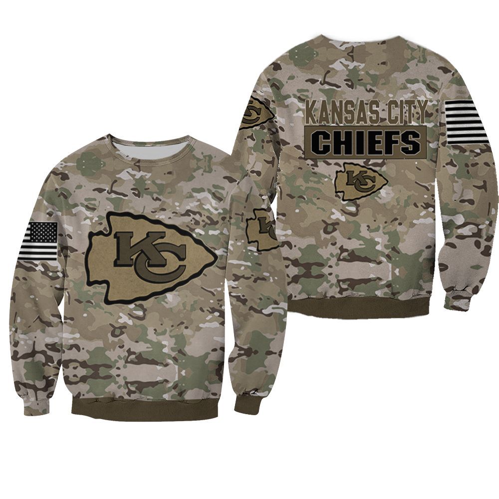 Kansas City Chiefs Camouflage Veteran 3D All Over print Hoodie, T-shirt, Sweater, Jacket Jersey Sweater