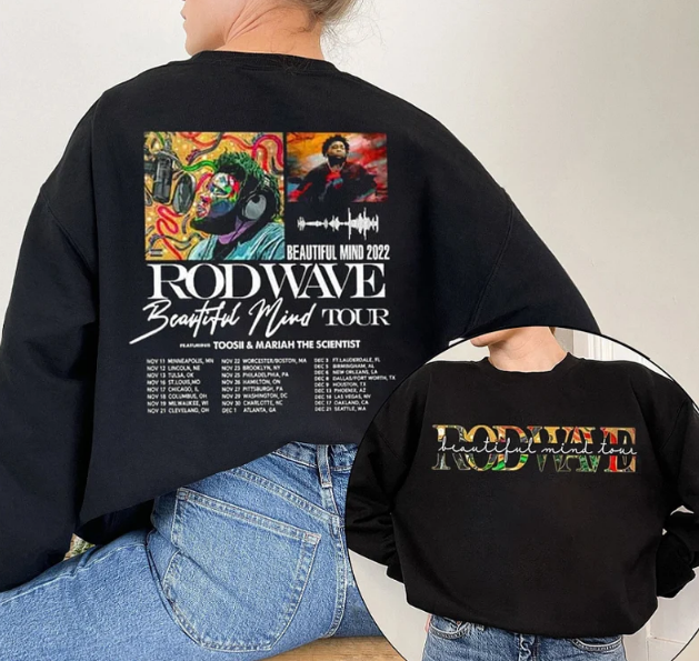 Rod Wave Nostalgia Tour T-Shirt, 2 Sides Rod Wave Beautiful Mind Sweatshirt, Rod Wave Shirt, Rod Wave Tour Hoodie, Rod Wave Fan Gift