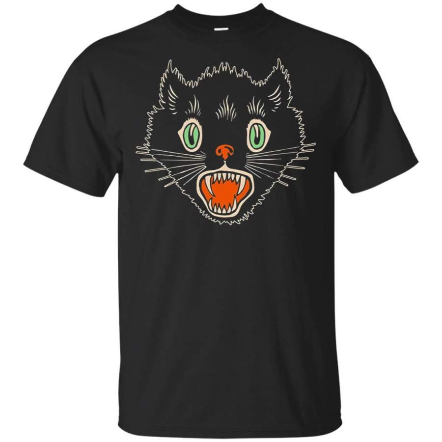 Vintage Halloween Scary Black Cat Horror Gift T-Shirt