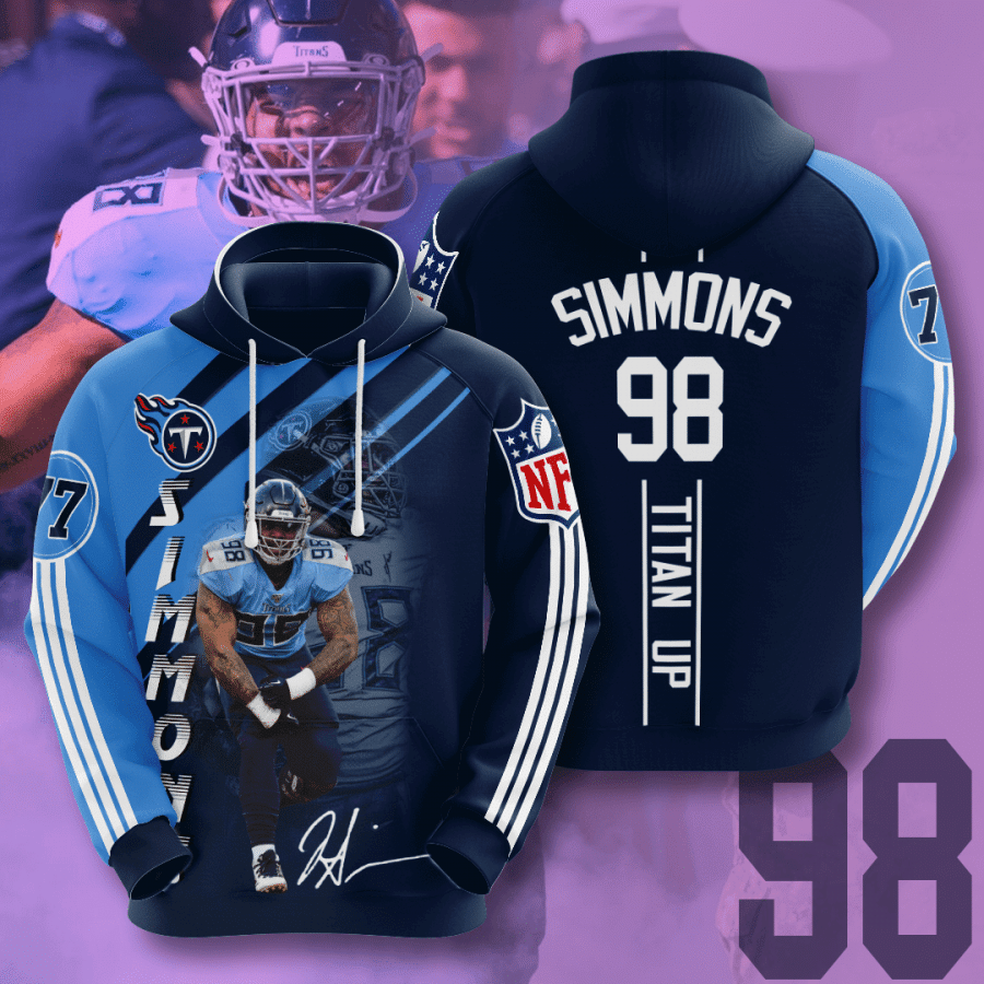 Tennessee Titans Jeffery Simmons 70 Unisex 3D Hoodie Gift For Fans
