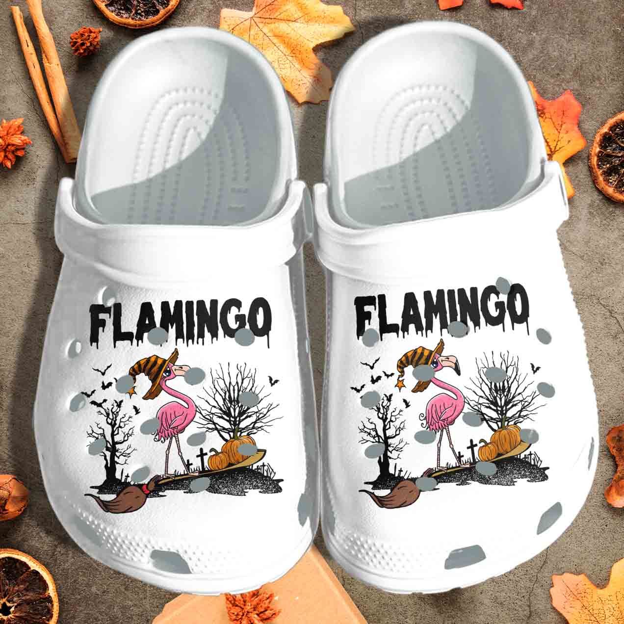 Flamingo Enjoys Halloween Shoes Clog &hellip;