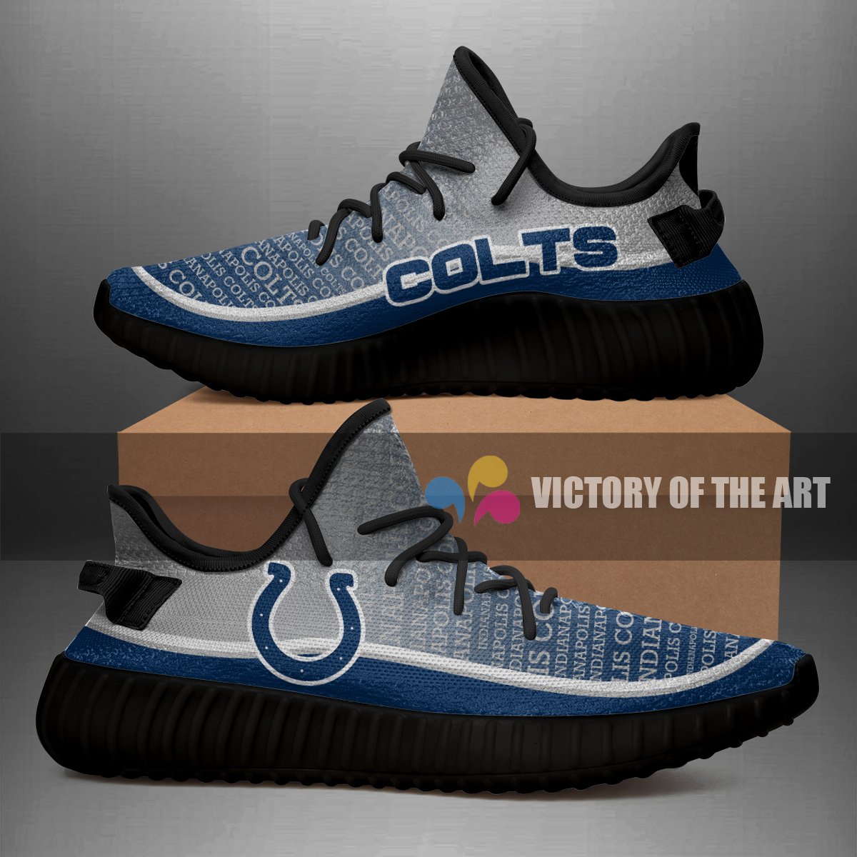 Words In Line Logo Indianapolis Colts Yeezy Shoes