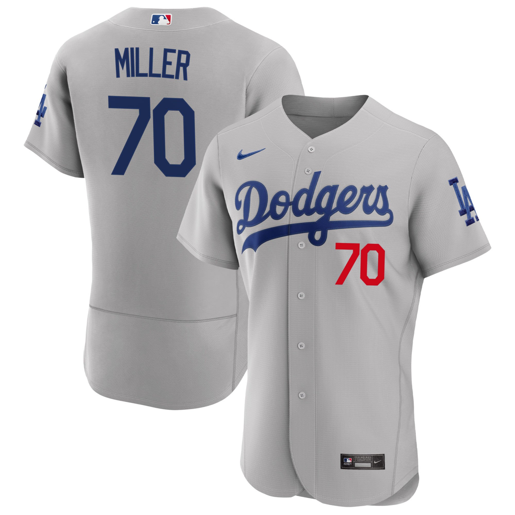 Bobby Miller Los Angeles Dodgers Gray Jersey – All Stitched