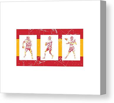 Patrick Mahomes Kansas City Chiefs Pixel Art T Shirt 10 Joe Hamilton Canvas Print