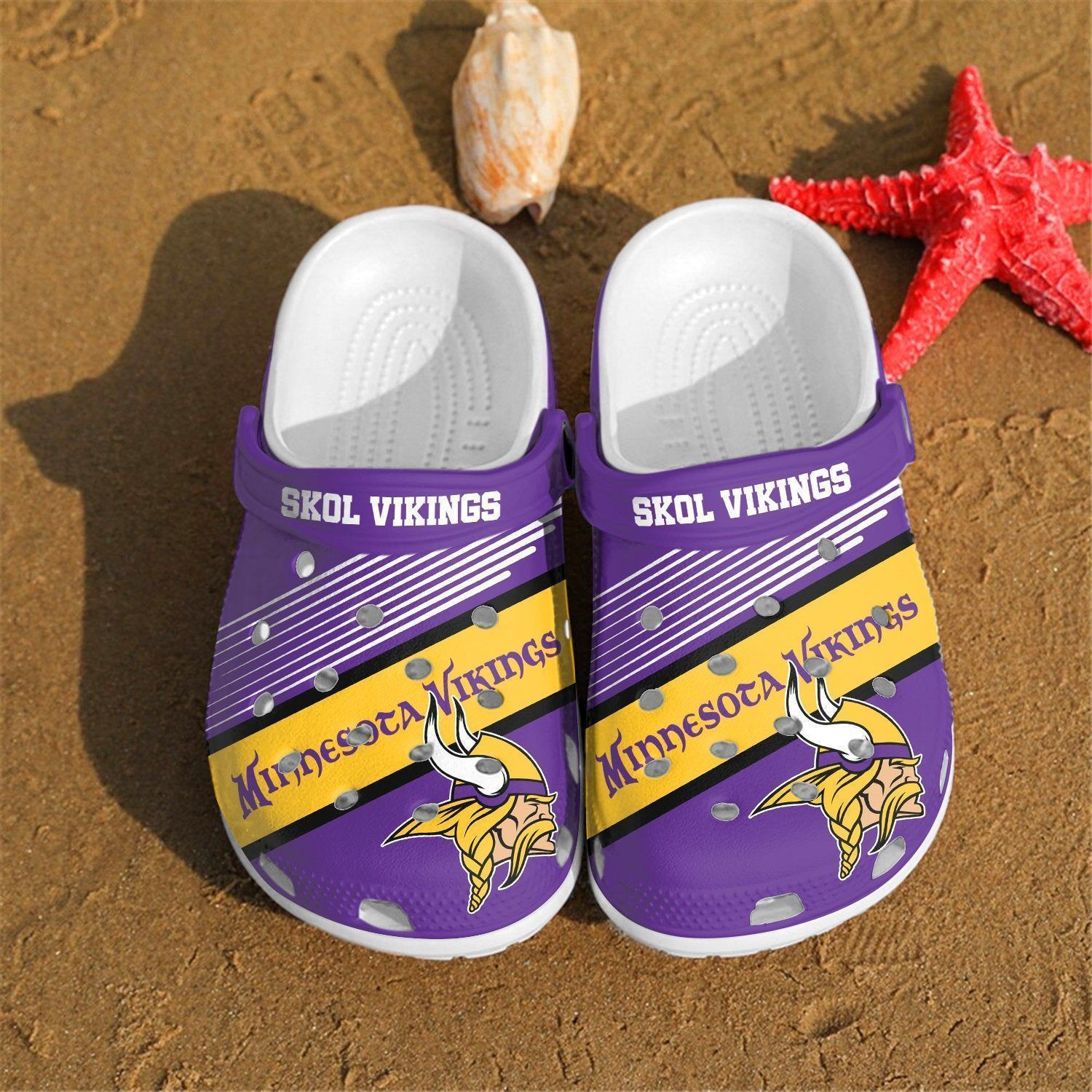 Minnesota Vikings Crocs Crocband Clog Comfortable Water Shoes Gift For Fans