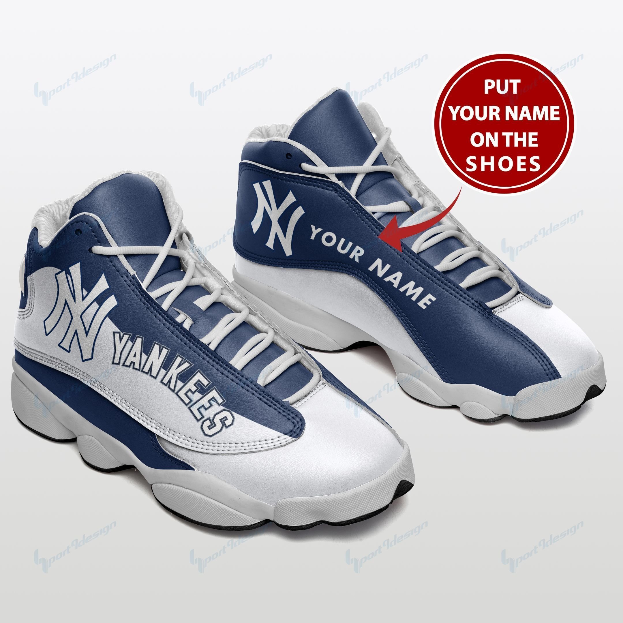 New York Yankees Personalized Air JD13 Sneakers 009